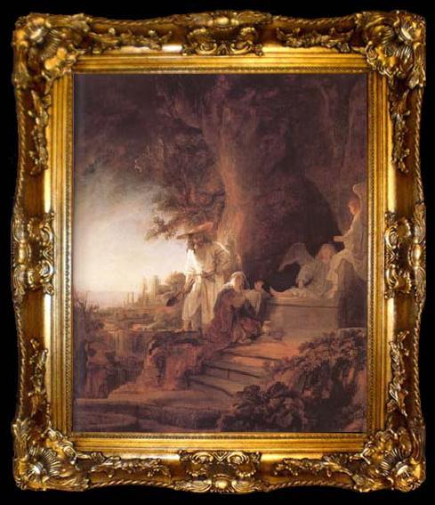 framed  REMBRANDT Harmenszoon van Rijn Christ and St Mary Magdalene at the Tomb (mk25), ta009-2